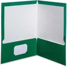 Oxford™ High Gloss Laminated Paperboard Folder, 100-sheet Capacity, 11 ...