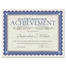 Parchment Certificates, Academic, 8.5 X 11, Ivory With Blue/silver Foil Border, 15/pack