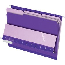 Interior File Folders, 1/3-cut Tabs: Assorted, Letter Size, Violet, 100/box
