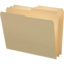 Reinforced Tab Manila File Folders, 1/2-cut Tabs: Assorted, Letter Size, 0.75" Expansion, 11-pt Manila, 100/box