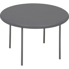 Indestructable Classic Folding Table, Round Top, 200 Lb Capacity, 48" Diameter X 29h, Charcoal