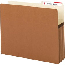 Redrope Drop Front File Pockets With 2/5-cut Guide Height Tabs, 3.5" Expansion, Letter Size, Redrope, 25/box