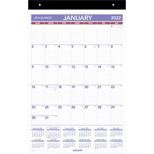 Repositionable Wall Calendar, 15.5 X 22.75, White/blue/red Sheets, 12-month (jan To Dec): 2023
