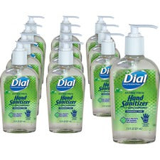 Dial Hand Sanitizer - 7.5 fl oz (221.8 mL) - Pump Bottle Dispenser - Kill Germs, Bacteria Remover, Mold Remover, Yeast Remover - Hand - Clear - Fragrance-free, Dye-free - 12 / Carton