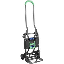 2-in-1 Multi-position Hand Truck And Cart, 300 Lbs, 16.63 X 12.75 X 49.25, Black/blue/green