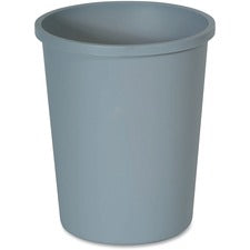 Untouchable Large Plastic Round Waste Receptacle, 11 Gal, Plastic, Gray