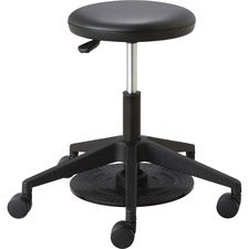 Lab Stool, Backless, Supports Up To 250 Lb, 19.25" To 24.25" Seat Height, Black