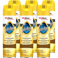 Pledge Lemon Enhancing Polish - 14.2 fl oz (0.4 quart) - Lemon Scent - 6 / Carton - White Pledge Lemon Enhancing Polish - 14.2 fl oz (0.4 quart) - Lemon Scent - 6 / Carton - White