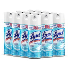 Lysol Disinfectant Spray - Spray - 12.50 oz (0.78 lb) - Crisp Linen Scent - 12 / Carton - Clear