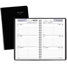 Dayminder Block Format Weekly Appointment Book, 8.5 X 5.5, Black Cover, 12-month (jan To Dec): 2023