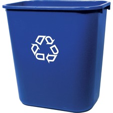 Deskside Recycling Container, Medium, 28.13 Qt, Plastic, Blue