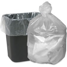 Waste Can Liners, 10 Gal, 6 Microns, 24" X 24", Natural, 50 Bags/roll, 20 Rolls/carton