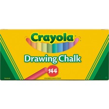 Colored Drawing Chalk, 3.19" X 0.38" Diameter, Six Each Of 24 Assorted Colors, 144 Sticks/set