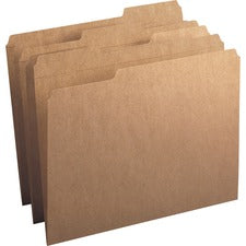 Heavyweight Kraft File Folder, 1/3-cut Tabs: Assorted, Letter Size, 0.75" Expansion, 11-pt Kraft, Brown, 100/box