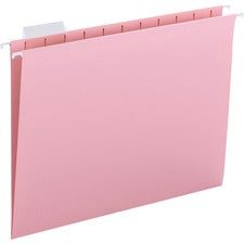 Colored Hanging File Folders With 1/5 Cut Tabs, Letter Size, 1/5-cut Tabs, Pink, 25/box