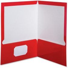 Oxford™ High Gloss Laminated Paperboard Folder, 100-sheet Capacity, 11 ...