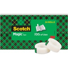 Magic Tape Value Pack, 1" Core, 0.75" X 83.33 Ft, Clear, 24/pack
