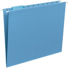 Colored Hanging File Folders With 1/5 Cut Tabs, Letter Size, 1/5-cut Tabs, Blue, 25/box