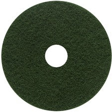 Genuine Joe Scrubbing Floor Pad - 5/Carton X 18" Diameter - Scrubbing - 175 Rpm To 800 Rpm Speed Supported - Heavy Duty, Long Lasting - Fiber - Green