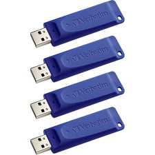 Verbatim Classic Flash Drives - 8 GB - USB - Blue - 4 / Carton
