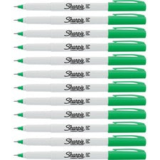 Sharpie Precision Permanent Markers - Ultra Fine Marker Point - Narrow Marker Point Style - Green Alcohol Based Ink - 12 / Box