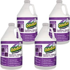 OdoBan Deodorizer Disinfectant Cleaner Concentrate - Concentrate Liquid - 128 fl oz (4 quart) - Lavender Scent - 4 / Carton - Purple