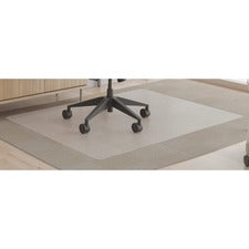 Deflecto SuperMat+ Chairmat - Home Office, Commercial - 60" Length x 46" Width x 0.50" Thickness - Rectangle - Polyvinyl Chloride (PVC) - Clear