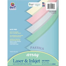 Array Colored Bond Paper, 20 Lb Bond Weight, 8.5 X 11, Assorted Pastel Colors, 500/ream