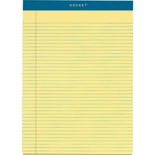 Double Docket Ruled Pads, Narrow Rule, 100 Canary-yellow 8.5 X 11.75 Sheets, 6/pack