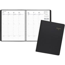 Weekly Vertical-column Appointment Book Ruled For Hourly Appointments, 8.75 X 7, Black Cover, 13-month (jan-jan): 2023-2024