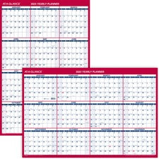 Vertical/horizontal Wall Calendar, 24 X 36, White/blue/red Sheets, 12-month (jan To Dec): 2023