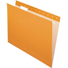 Colored Hanging Folders, Letter Size, 1/5-cut Tabs, Orange, 25/box
