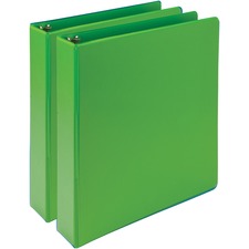 Earth's Choice Plant-based Economy Round Ring View Binders, 3 Rings, 1.5" Capacity, 11 X 8.5, Lime, 2/pack