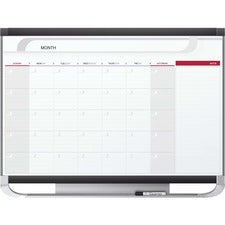 Prestige 2 Magnetic Total Erase Monthly Calendar, 48 X 36, White Surface, Graphite Fiberboard/plastic Frame