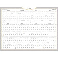 Wallmates Self-adhesive Dry Erase Yearly Planning Surfaces, 24 X 18, White/gray/orange Sheets, 12-month (jan To Dec): 2023