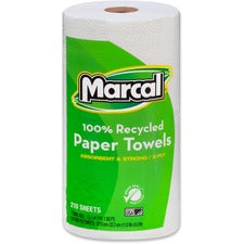 100% Premium Recycled Kitchen Roll Towels, 2-ply, 11 X 8.8, White, 210 Sheets, 12 Rolls/carton