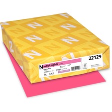 Color Cardstock, 65 Lb Cover Weight, 8.5 X 11, Plasma Pink, 250/pack