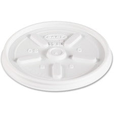 Plastic Lids For Foam Cups, Bowls And Containers, Vented, Fits 6-14 Oz, White, 100/pack, 10 Packs/carton