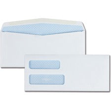 Double Window Security-tinted Check Envelope, #10, Commercial Flap, Gummed Closure, 4.13 X 9.5, White, 500/box