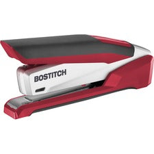 Inpower Spring-powered Desktop Stapler With Antimicrobial Protection, 28-sheet Capacity, Red/silver