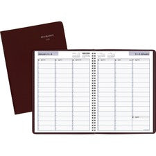 Dayminder Weekly Appointment Book, Vertical-column Format, 11 X 8, Burgundy Cover, 12-month (jan To Dec): 2023