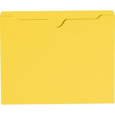 Colored File Jackets With Reinforced Double-ply Tab, Straight Tab, Letter Size, Yellow, 100/box