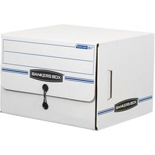 Side-tab Storage Boxes, Letter Files, White/blue, 12/carton