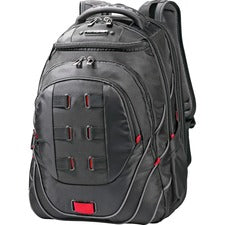Tectonic Pft Backpack, Fits Devices Up To 17", Ballistic Nylon, 13 X 9 X 19, Black/red