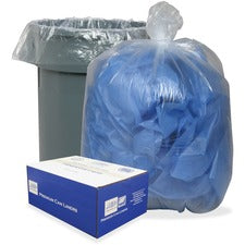 Linear Low-density Can Liners, 60 Gal, 0.9 Mil, 38" X 58", Clear, 10 Bags/roll, 10 Rolls/carton