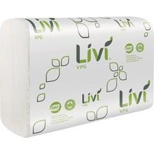 Livi Solaris Paper Multifold Paper Towels - 1 Ply - Multifold - 9.06" x 9.45" - White - Virgin Fiber, Paper - Eco-friendly, Soft, Embossed - For Multipurpose - 250 Per Pack - 16 / Carton