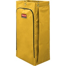 Vinyl Cleaning Cart Bag, 34 Gal, 17.5" X 33", Yellow