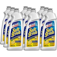 Soft Scrub Total All-purpose Bath/Kitchen Cleanser - 24 fl oz (0.8 quart) - Lemon, Fresh Scent - 9 / Carton - White