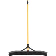 Maximizer Push-to-center Broom, Poly Bristles, 36 X 58.13, Steel Handle, Yellow/black
