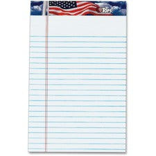 American Pride Writing Pad, Narrow Rule, Red/white/blue Headband, 50 White 5 X 8 Sheets, 12/pack